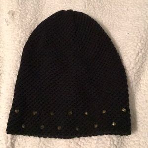 Black studded hat